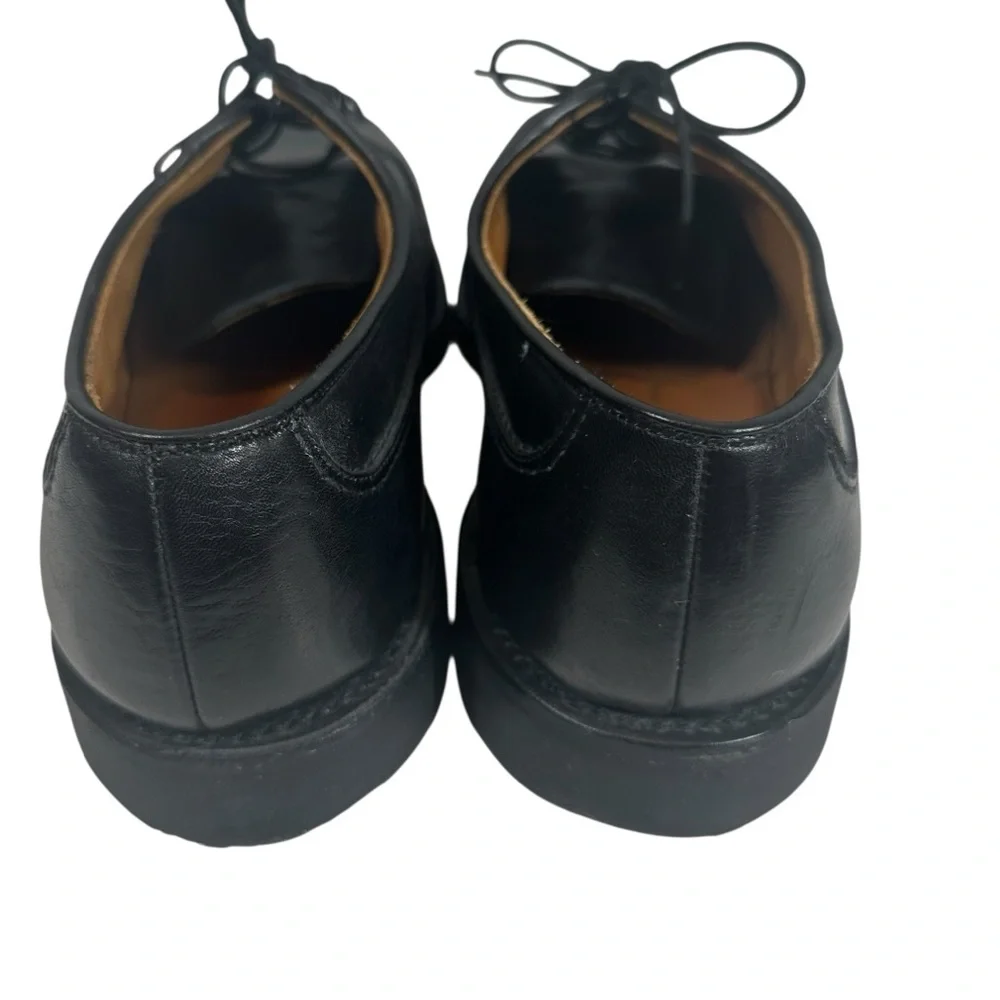 ALLEN EDMONDS Men's 8.5 Stockbridge Black Leather Split toe Lace Up Oxford shoe